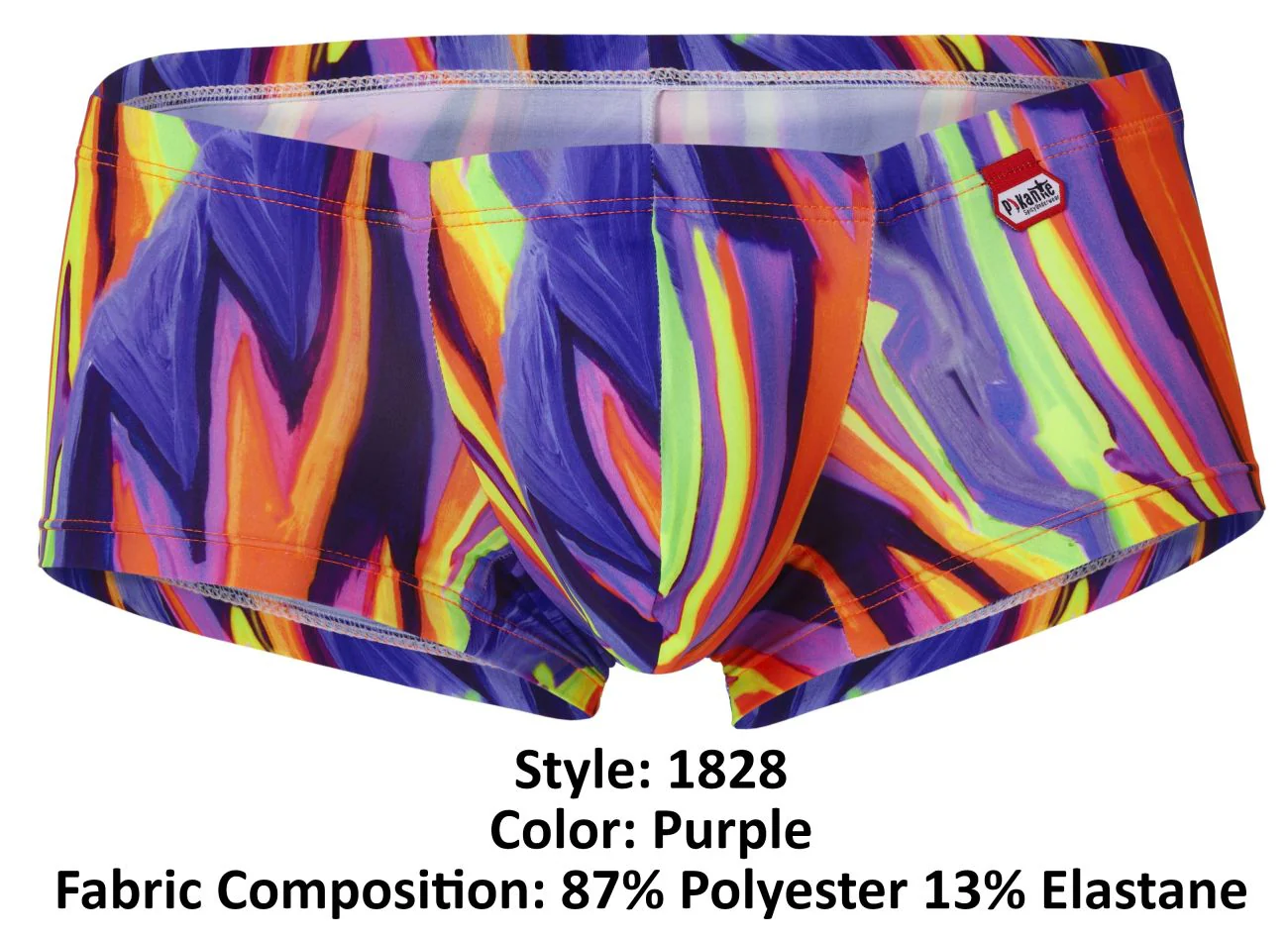 Pikante PIK 1828 Men's Underwear Abstract Trunks Color Purple - Image 8