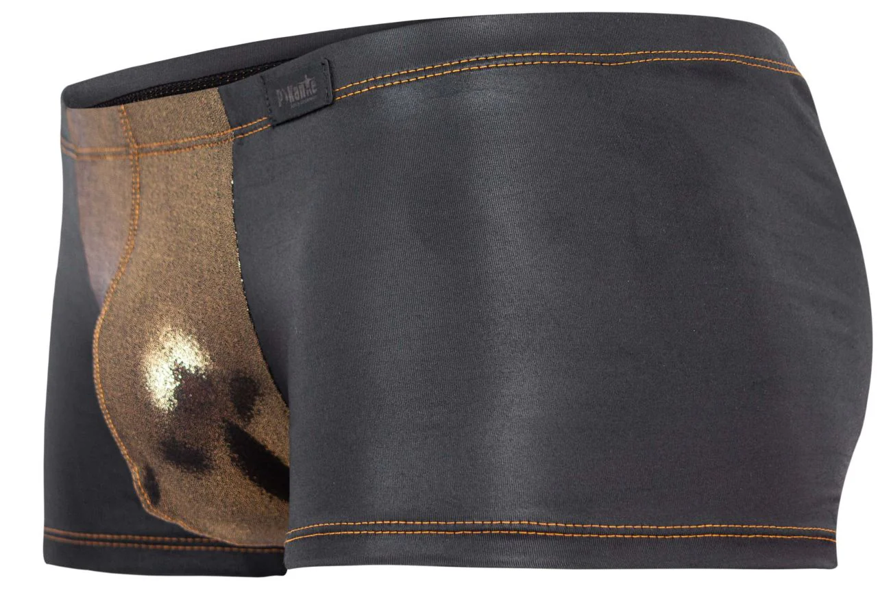 Pikante PIK 2120 Men's Underwear Gold Cup Trunks Color Black - Image 6