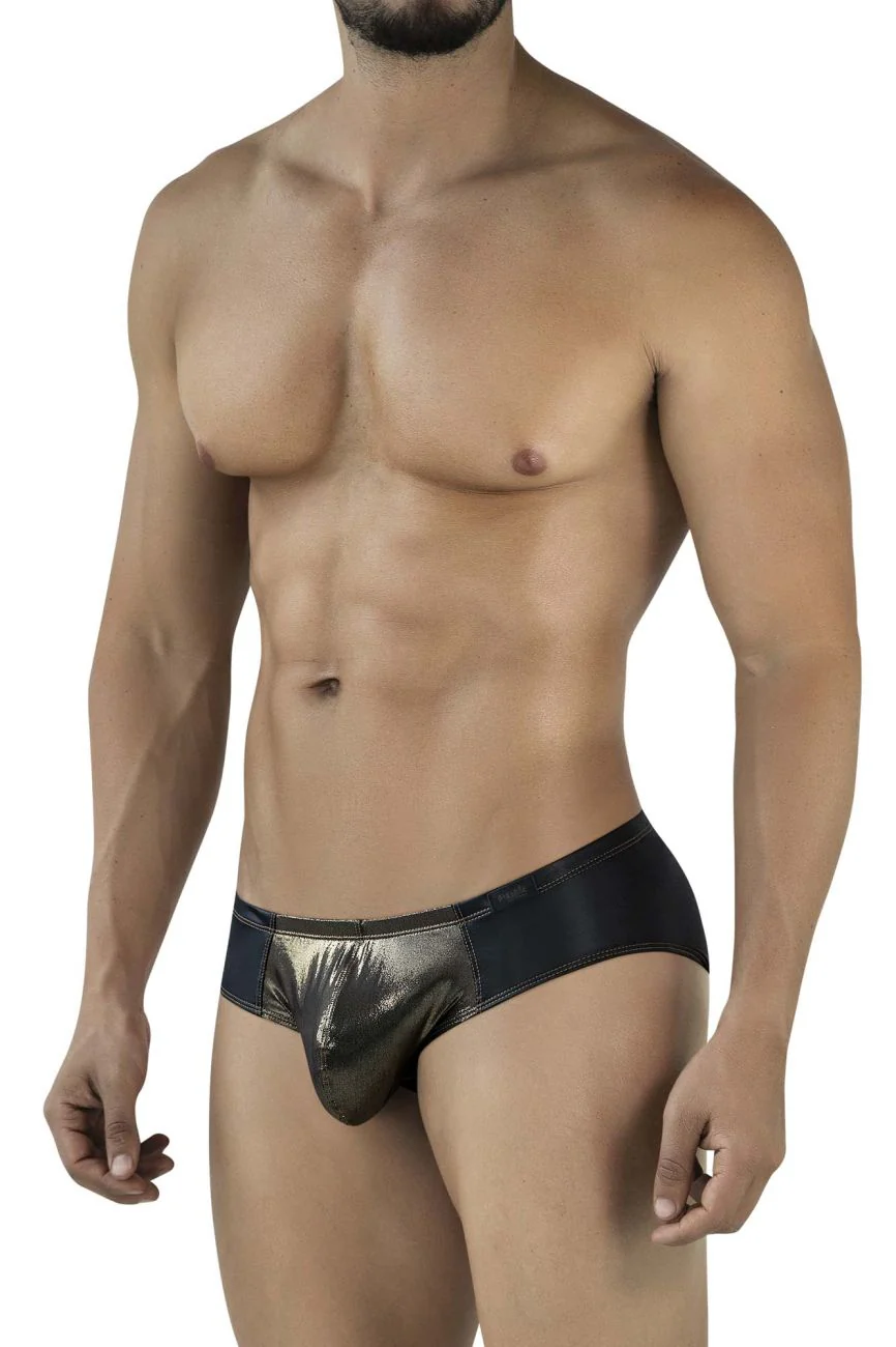 Pikante PIK 2122 Men's Underwear Gold Cup Briefs Color Black - Image 4