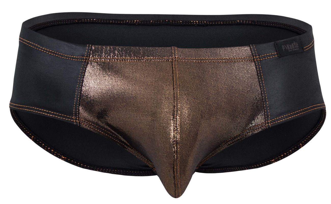 Pikante PIK 2122 Men's Underwear Gold Cup Briefs Color Black - Image 5