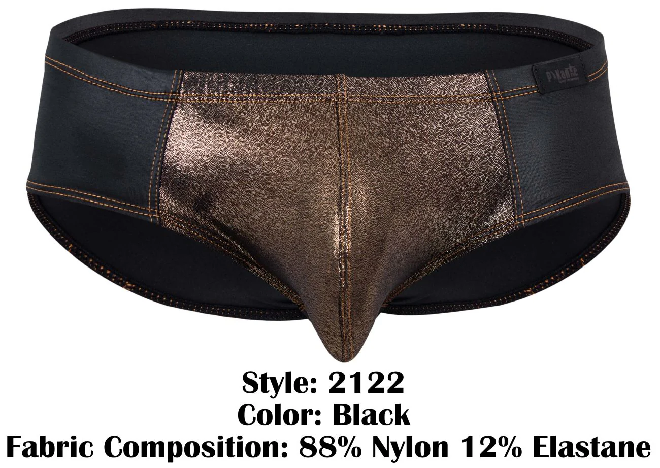 Pikante PIK 2122 Men's Underwear Gold Cup Briefs Color Black - Image 8