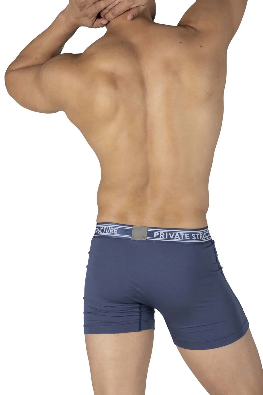 Private Structure PBUT4380 Bamboo Mid Waist Boxer Briefs Color Citadel Blue - Image 3