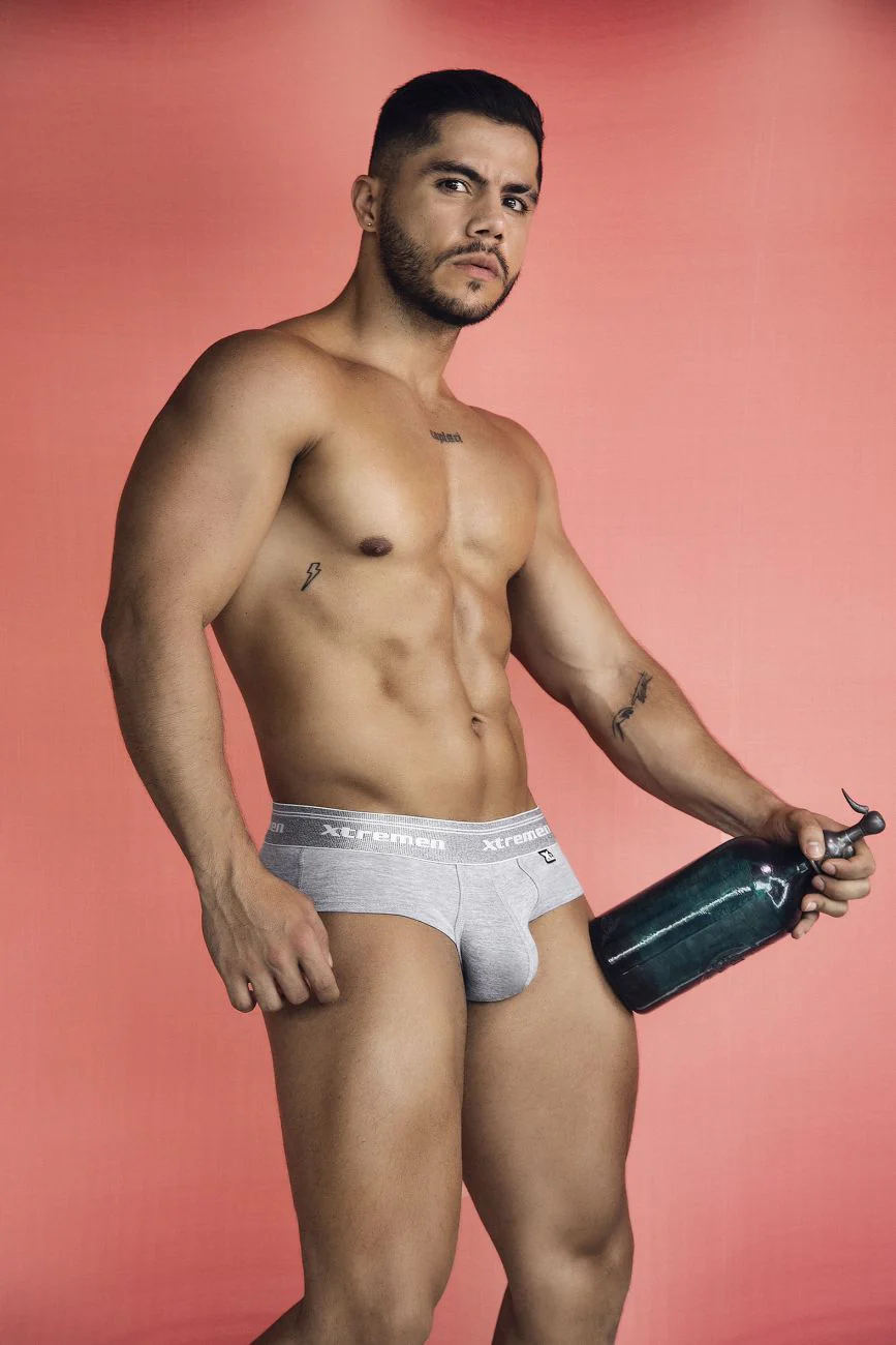 Xtremen 41315 Cotton Blend Briefs Color Jasper Gray - Image 10