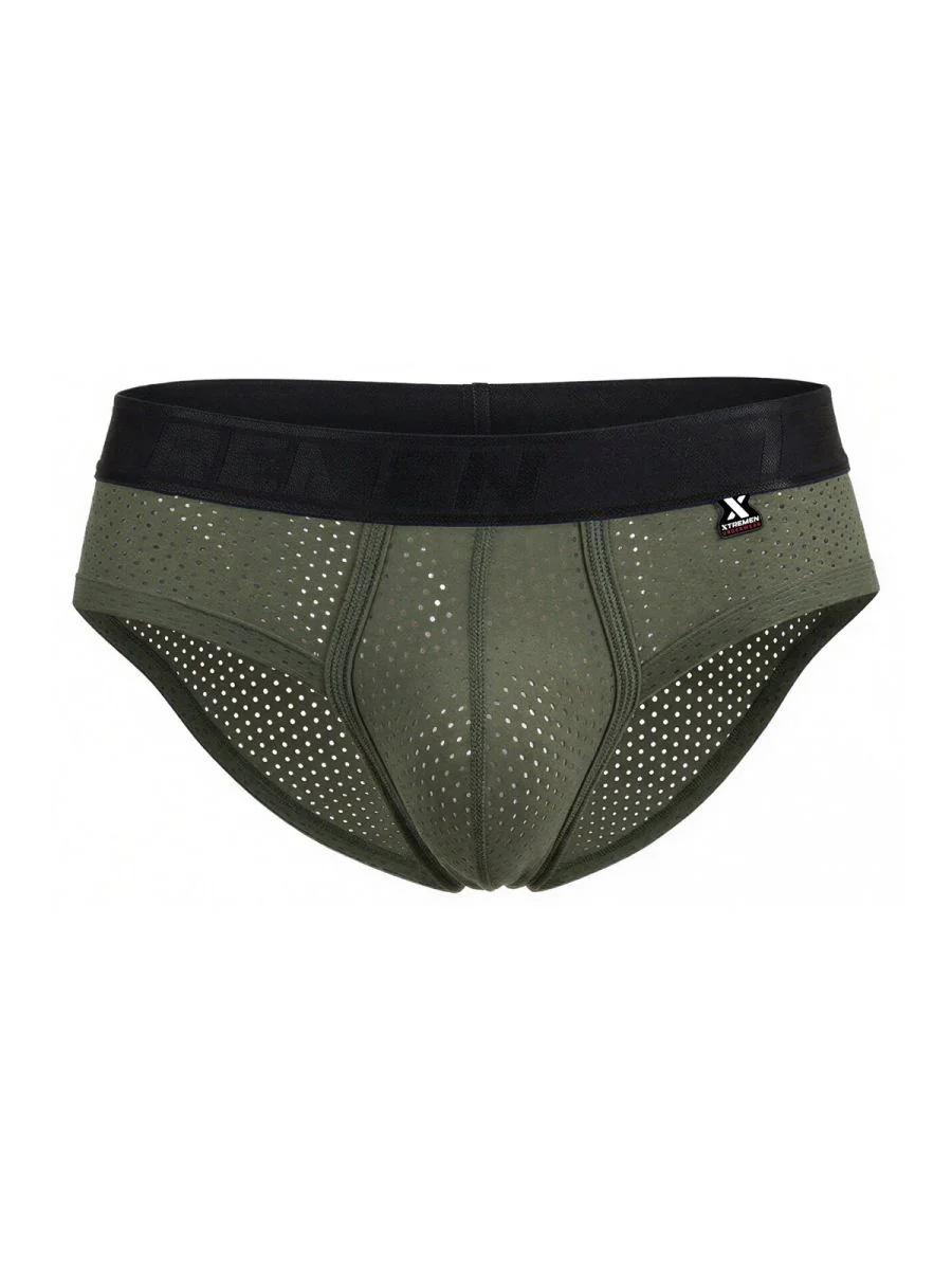 Xtremen 91250 Microfiber Mesh Briefs Color Military Green - Image 5