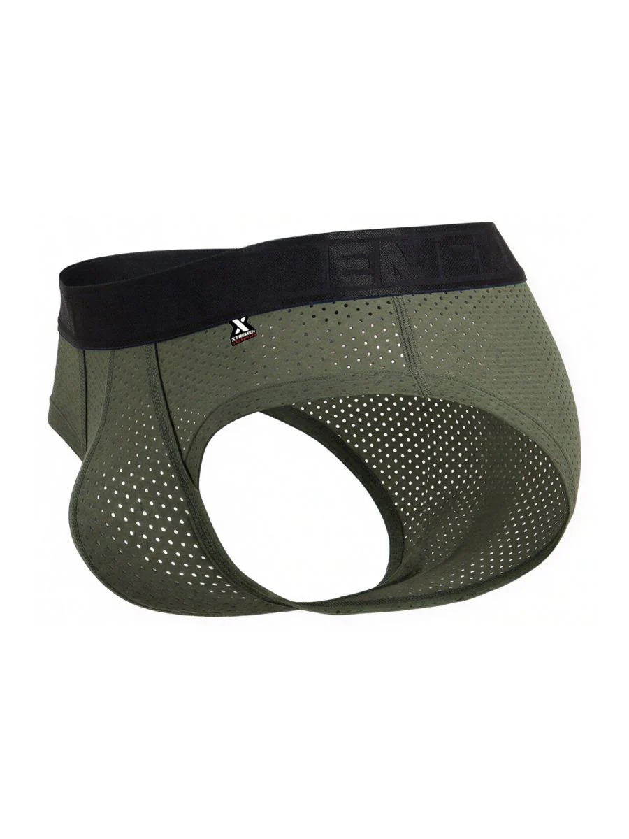 Xtremen 91250 Microfiber Mesh Briefs Color Military Green - Image 7