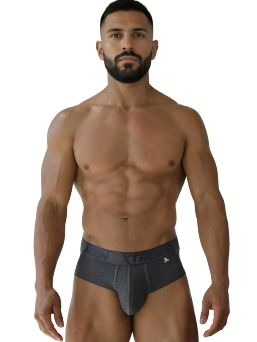 Xtremen 91250 Microfiber Mesh Briefs Color Gray - Image 2