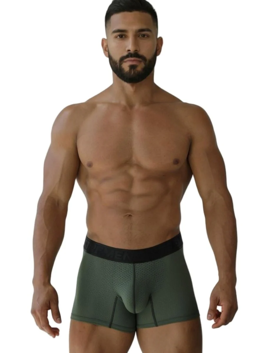 Xtremen 91251 Microfiber Mesh Boxer Briefs Color Military Green - Image 2