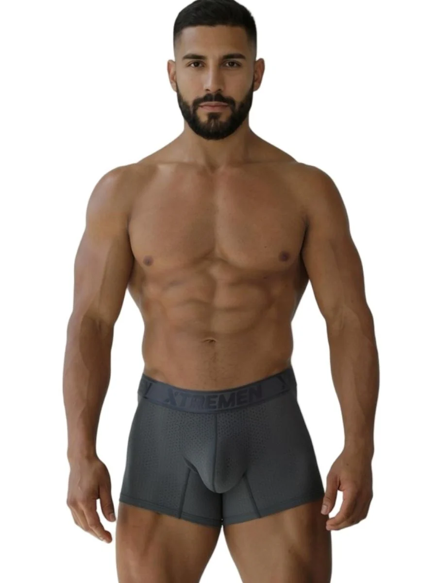 Xtremen 91251 Microfiber Mesh Boxer Briefs Color Gray - Image 2