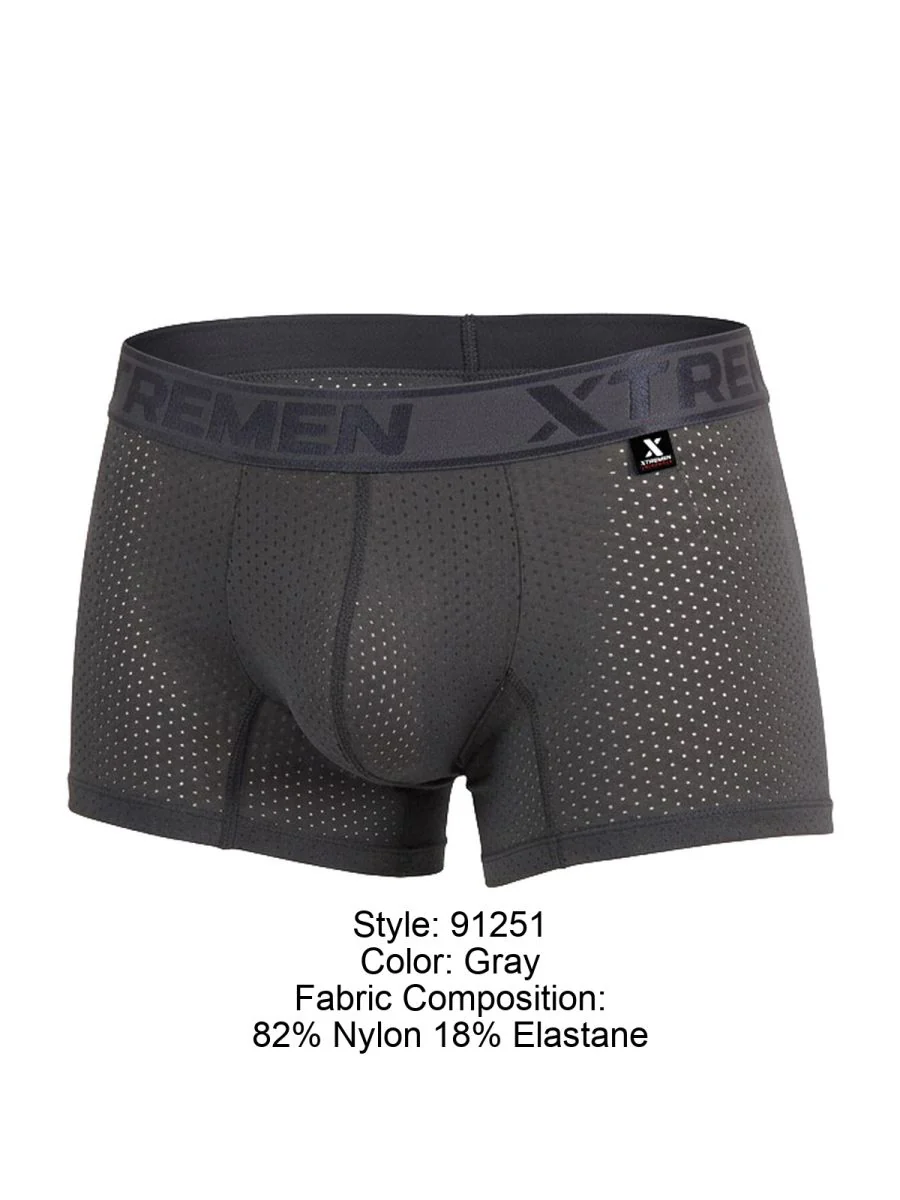 Xtremen 91251 Microfiber Mesh Boxer Briefs Color Gray - Image 8