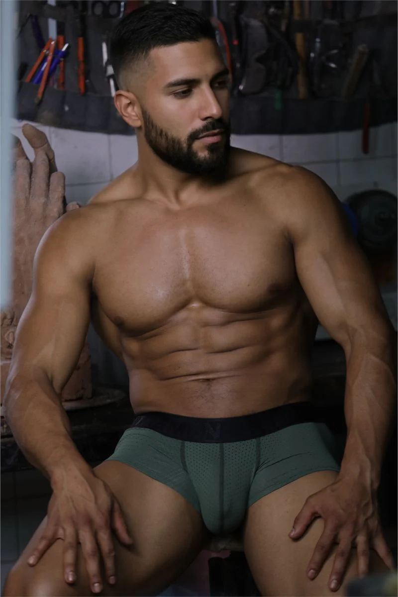 Xtremen 91252 Microfiber Mesh Trunks Color Military Green - Image 10