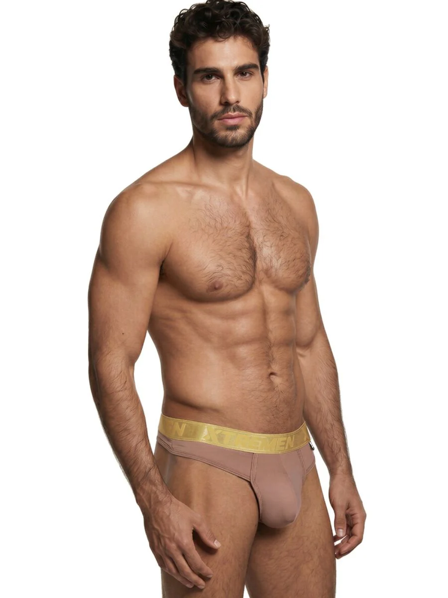 Xtremen 91253 Mens Underwear Microfiber Thongs Sleek and Supportive Color Khaki - Image 4