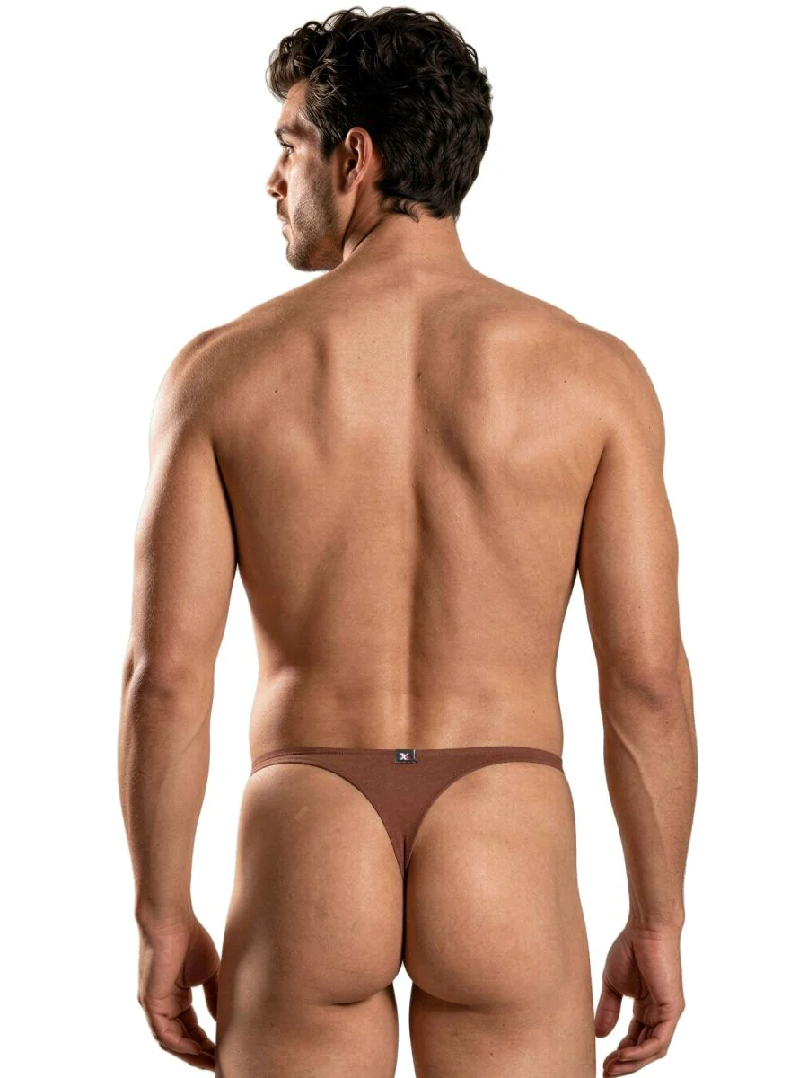 Xtremen 91254 Mens Underwear Sleek Microfiber Thongs Color Chocolate - Image 3