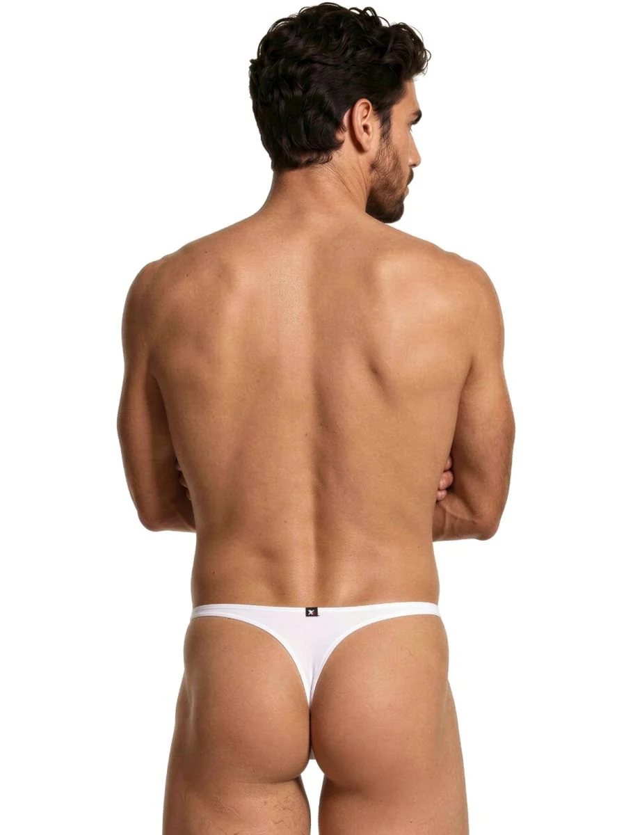 Xtremen 91254 Mens Underwear Sleek Microfiber Thongs Color White - Image 3