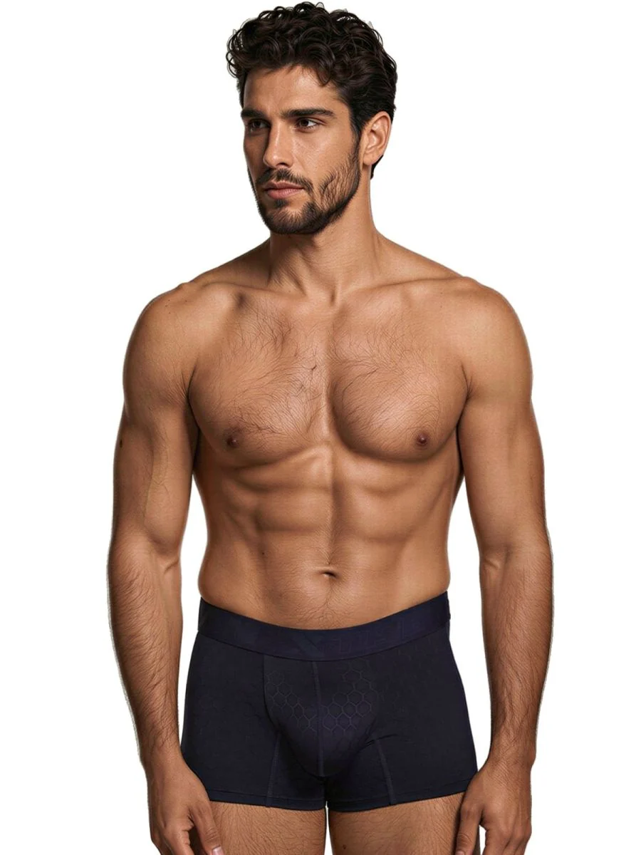 Xtremen 91256 Mens Underwear Sleek Microfiber Boxer Briefs Color Dark Blue - Image 2