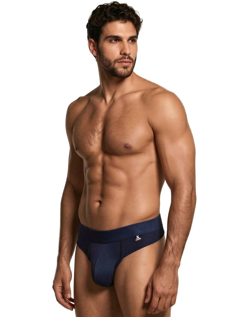 Xtremen 91257 Mens Underwear Sleek Microfiber Comfort Thongs Color Dark Blue - Image 4