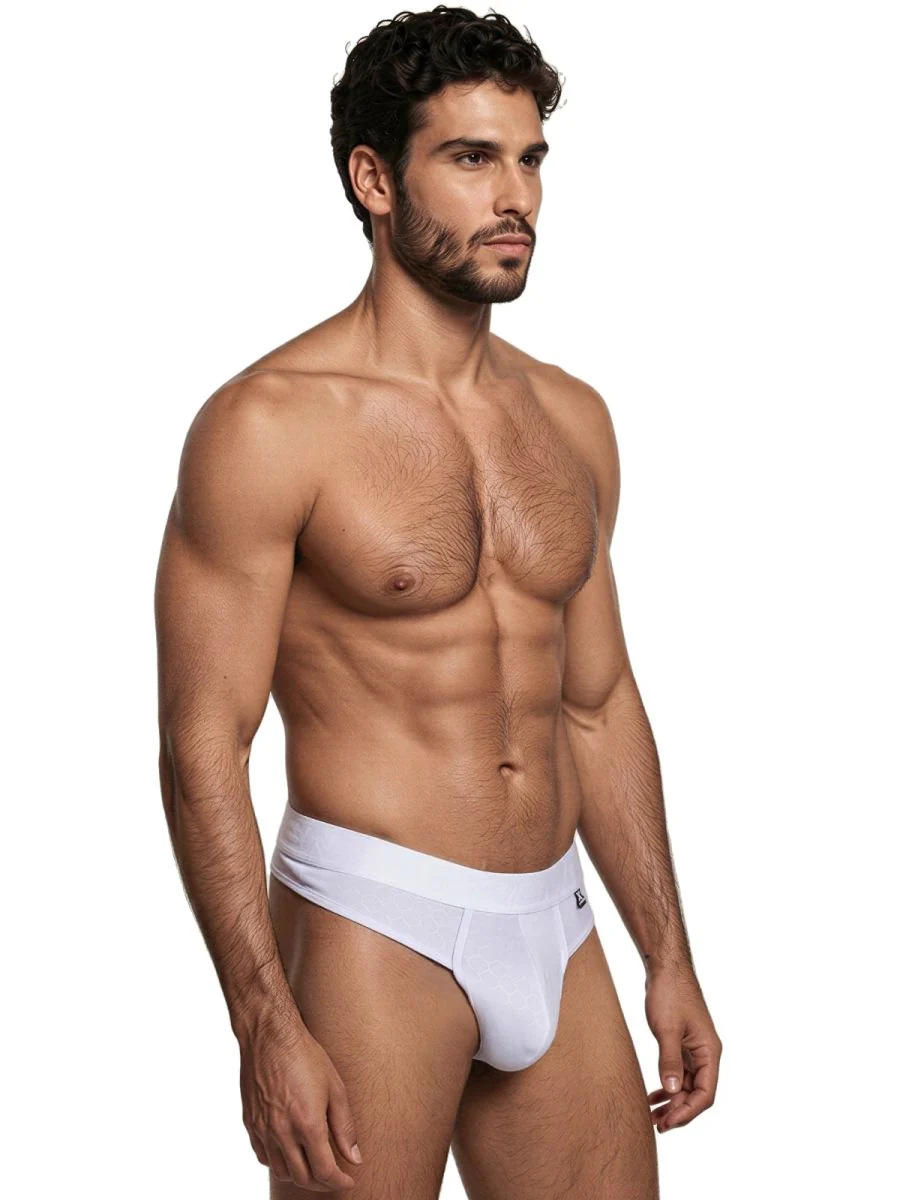 Xtremen 91257 Mens Underwear Sleek Microfiber Comfort Thongs Color White - Image 4