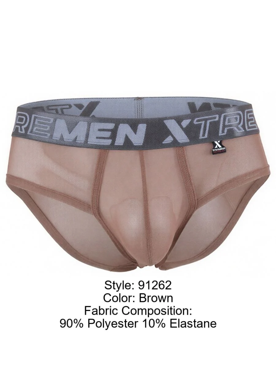Xtremen 91262 Mens Underwear Sleek Microfiber Mesh Briefs Color Brown - Image 8