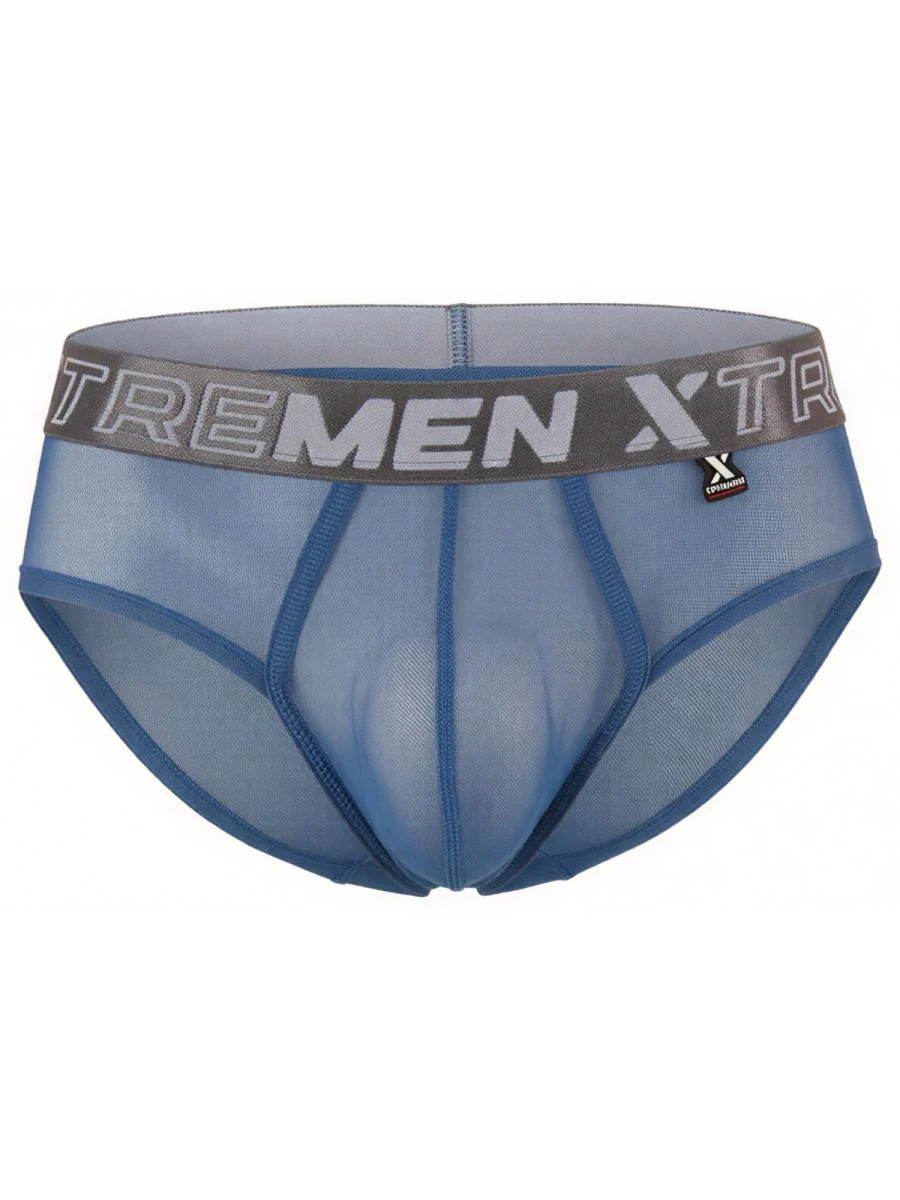 Xtremen 91262 Mens Underwear Sleek Microfiber Mesh Briefs Color Blue - Image 5