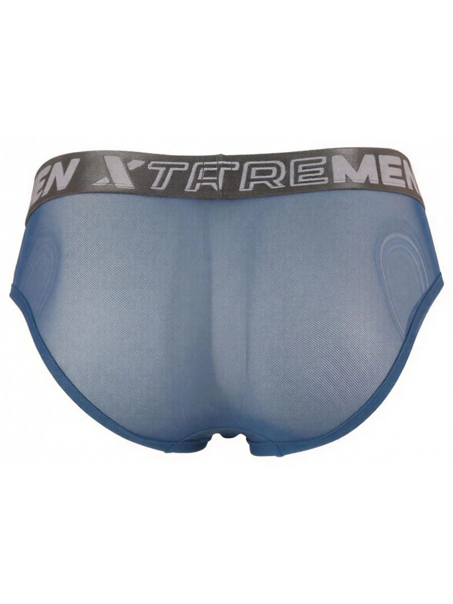 Xtremen 91262 Mens Underwear Sleek Microfiber Mesh Briefs Color Blue - Image 6
