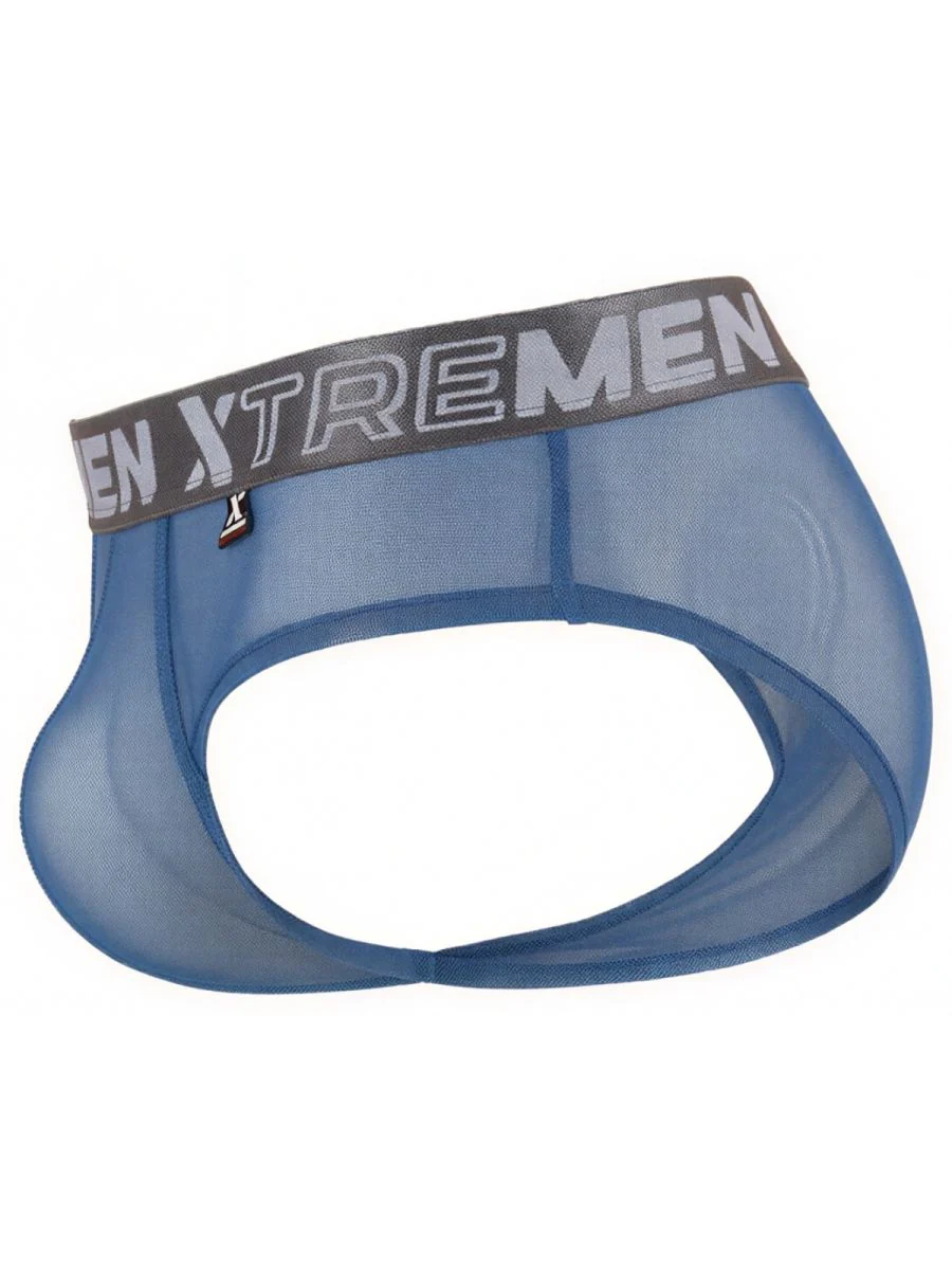 Xtremen 91262 Mens Underwear Sleek Microfiber Mesh Briefs Color Blue - Image 7