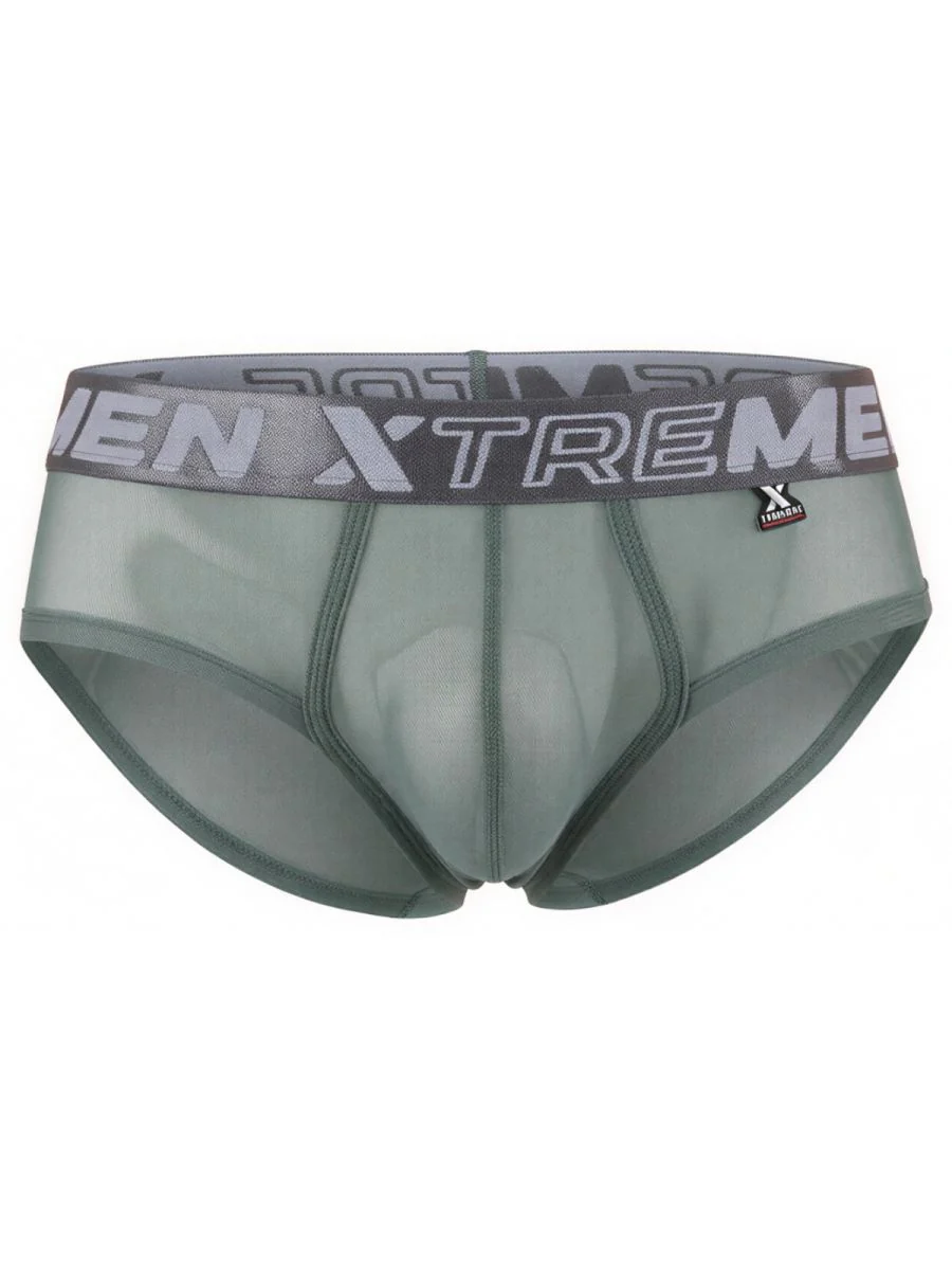 Xtremen 91262 Mens Underwear Sleek Microfiber Mesh Briefs Color Green - Image 5