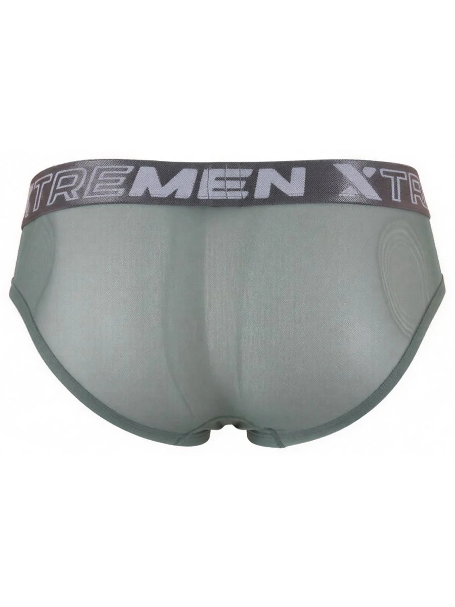 Xtremen 91262 Mens Underwear Sleek Microfiber Mesh Briefs Color Green - Image 6