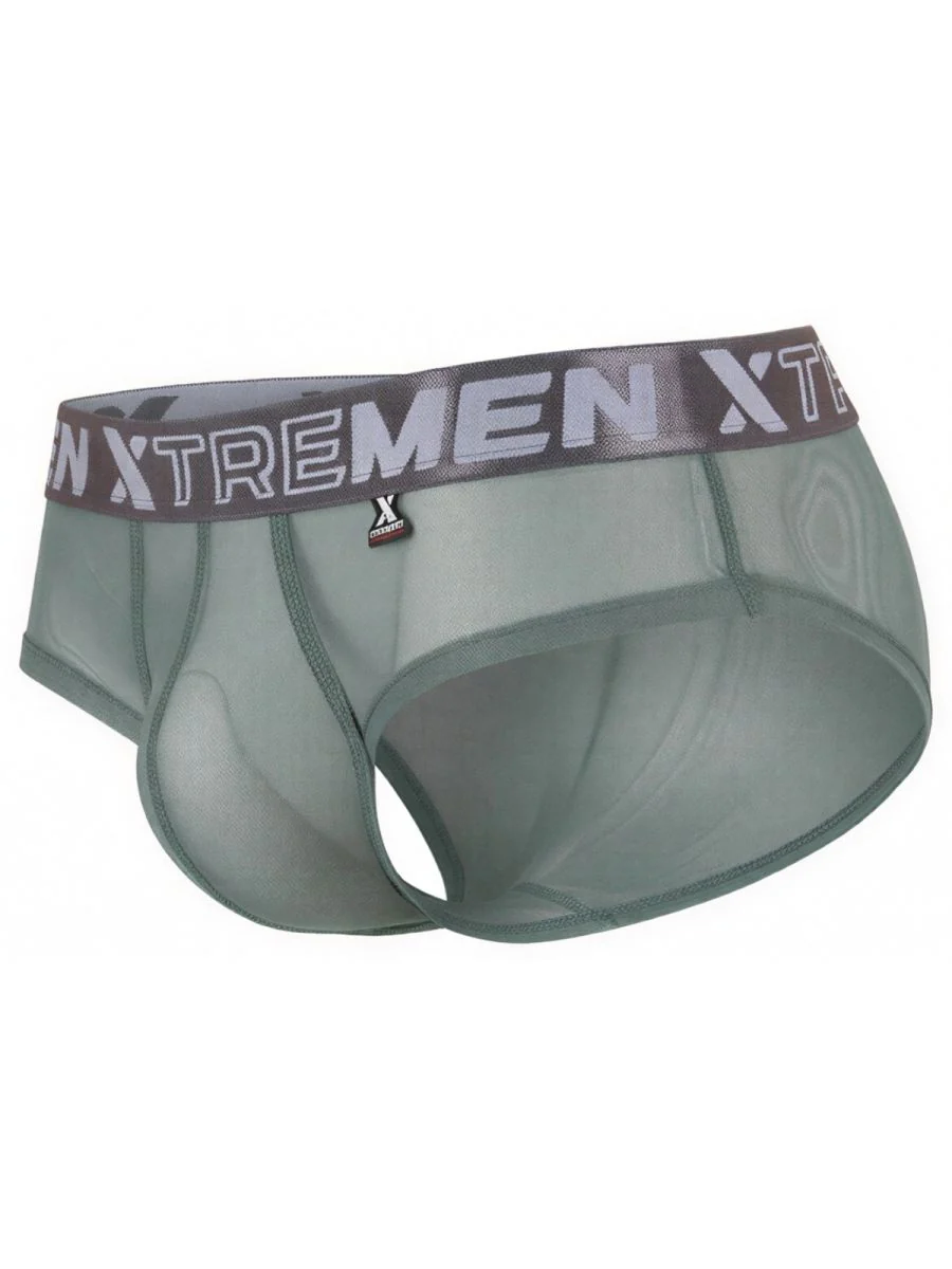 Xtremen 91262 Mens Underwear Sleek Microfiber Mesh Briefs Color Green - Image 7