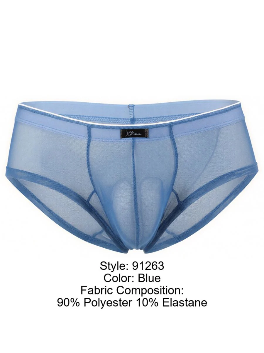 Xtremen 91263 Mens Underwear Microfiber Mesh Briefs Color Blue - Image 8