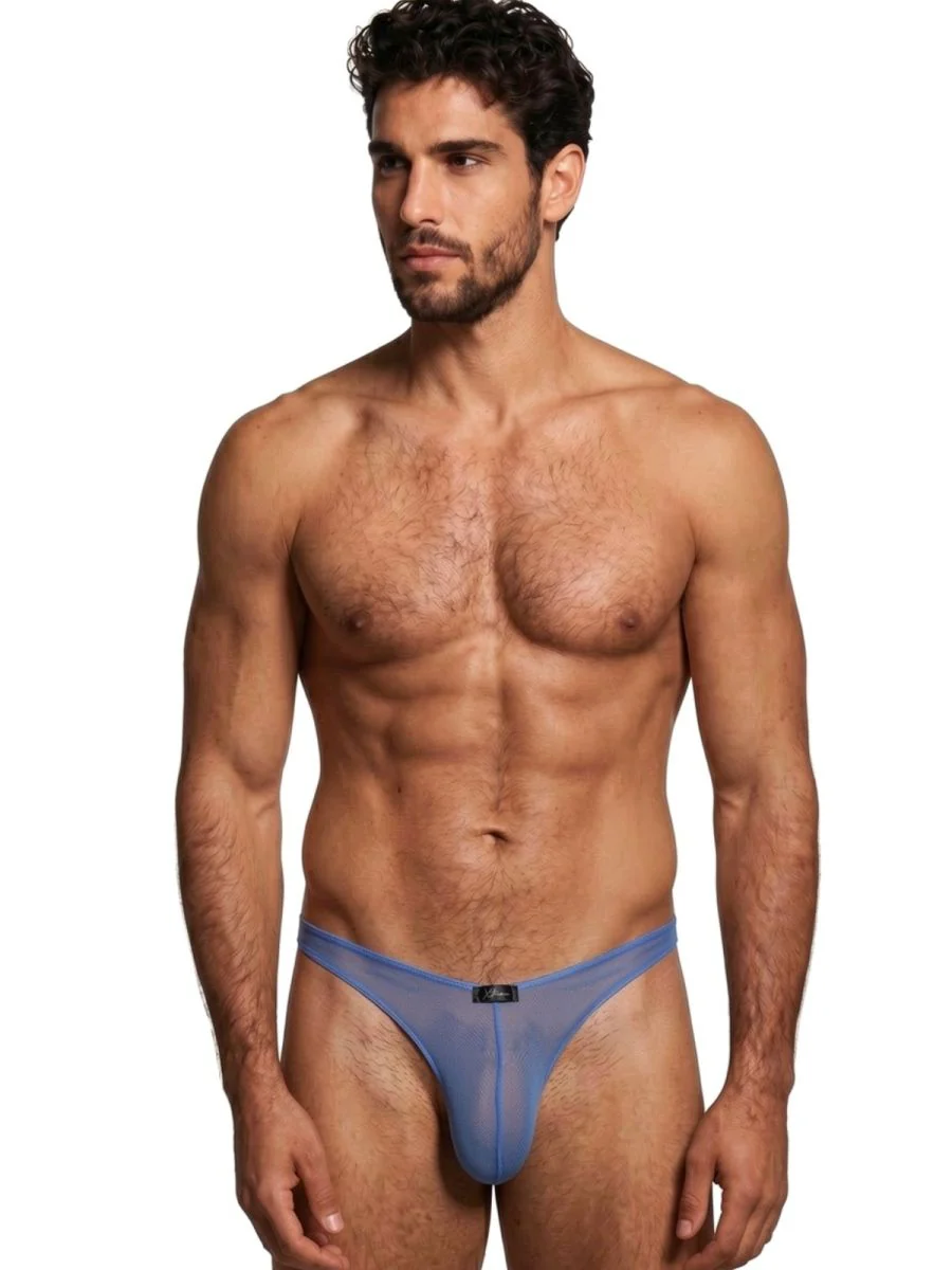 Xtremen 91264 Mens Underwear Microfiber Mesh Bikini Color Blue - Image 2