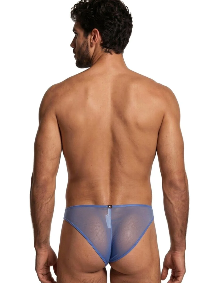 Xtremen 91264 Mens Underwear Microfiber Mesh Bikini Color Blue - Image 3