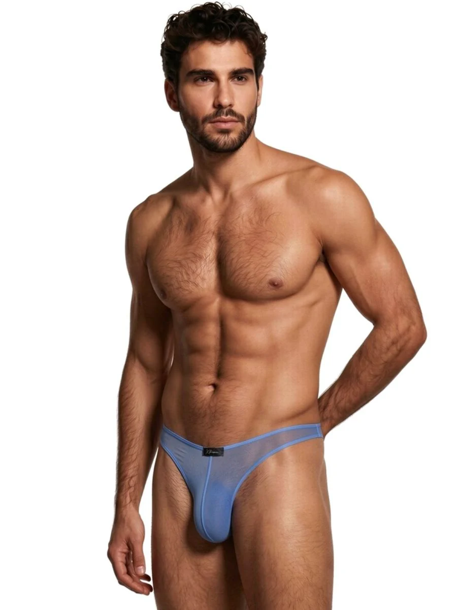 Xtremen 91264 Mens Underwear Microfiber Mesh Bikini Color Blue - Image 4
