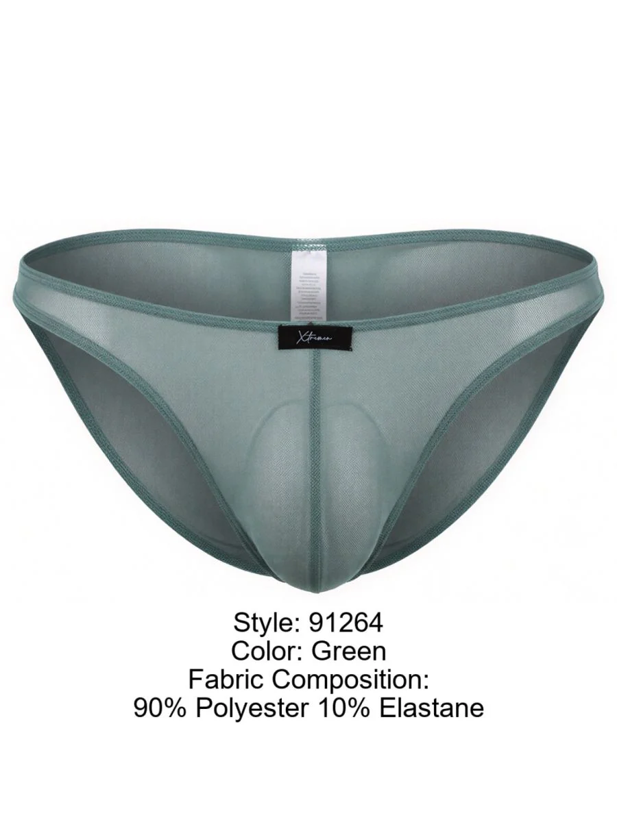 Xtremen 91264 Mens Underwear Microfiber Mesh Bikini Color Green - Image 8