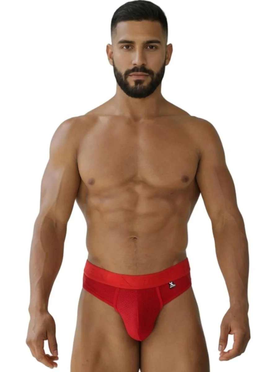 Xtremen 91268 Microfiber Mesh Thongs Color Red - Image 2