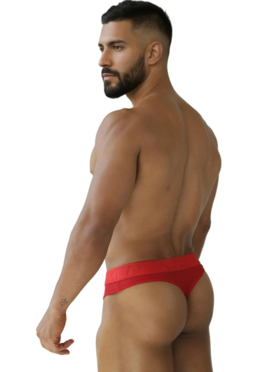 Xtremen 91268 Microfiber Mesh Thongs Color Red - Image 3