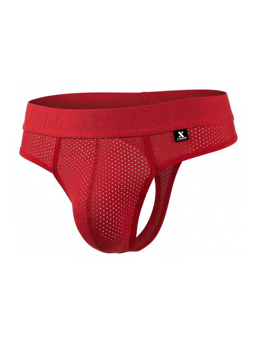 Xtremen 91268 Microfiber Mesh Thongs Color Red - Image 5