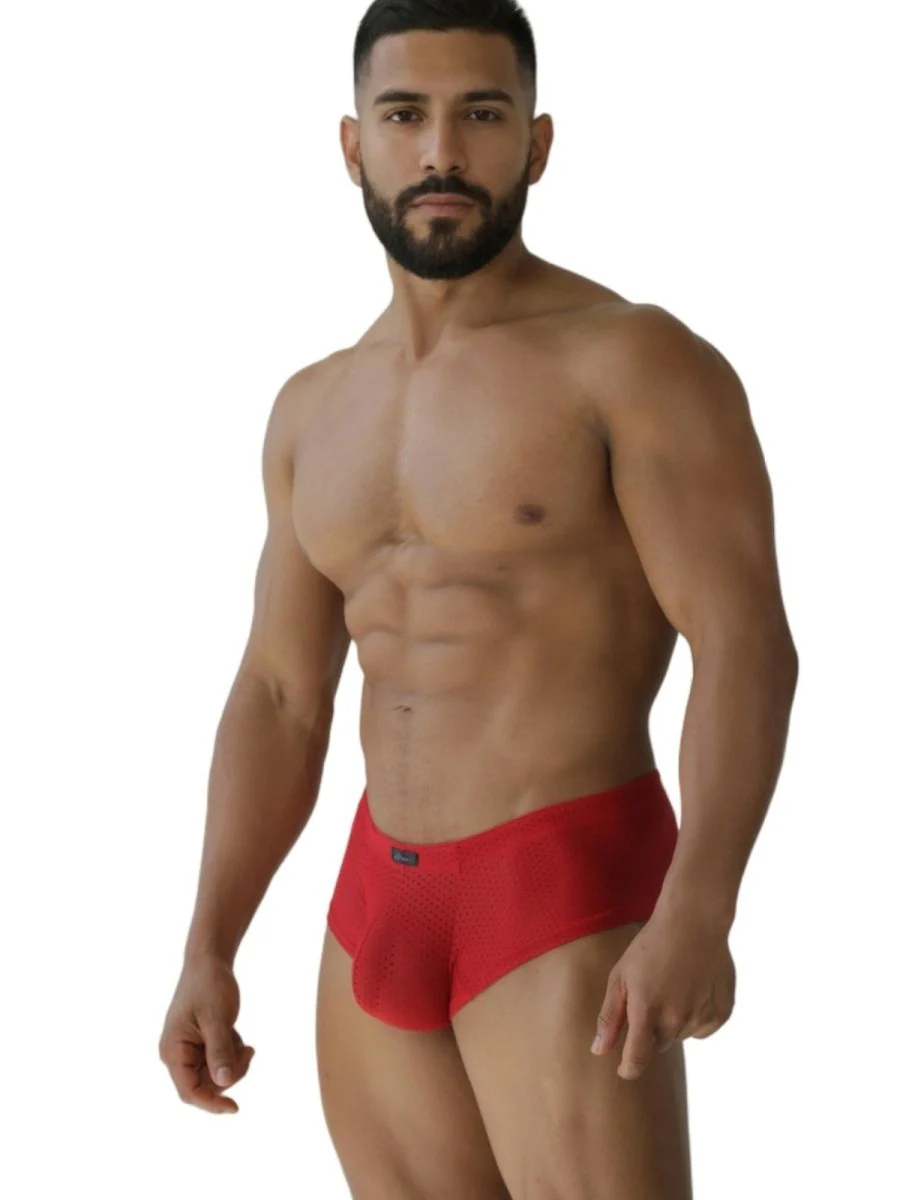 Xtremen 91269 Microfiber Mesh Briefs Color Red - Image 4