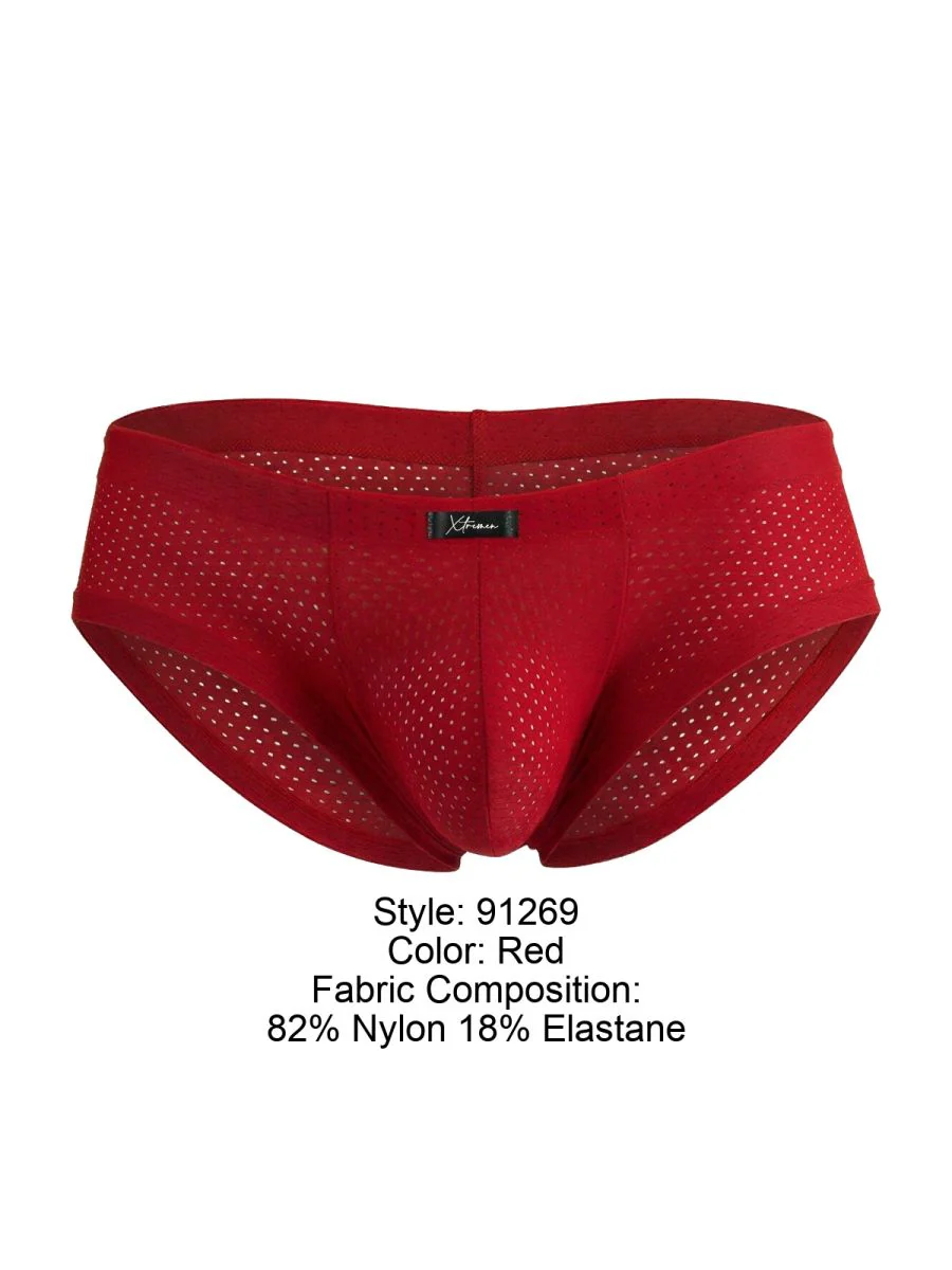 Xtremen 91269 Microfiber Mesh Briefs Color Red - Image 8