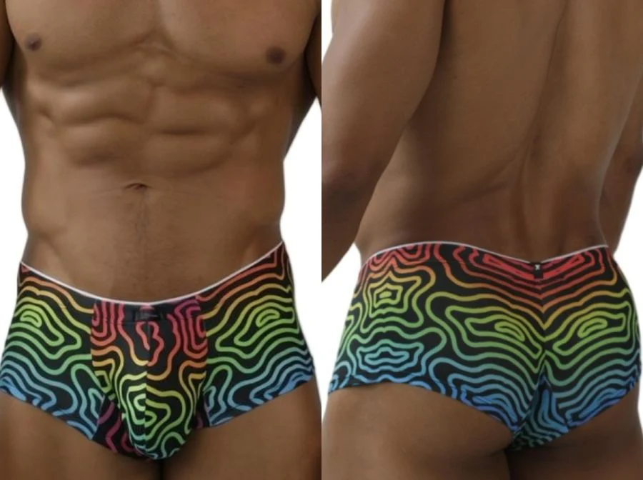 Xtremen 91283 Rainbow Printed Microfiber Briefs Color Labyrinth