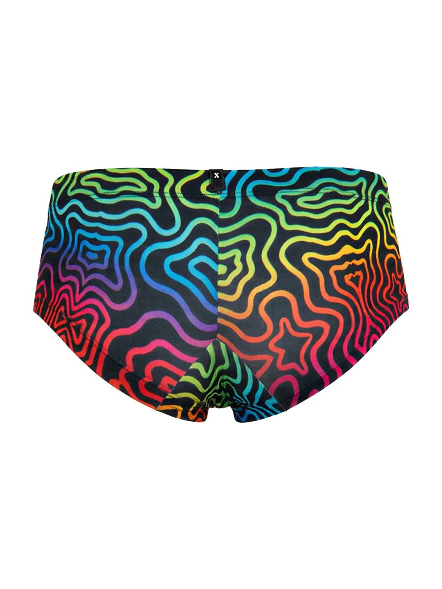 Xtremen 91283 Rainbow Printed Microfiber Briefs Color Labyrinth - Image 6