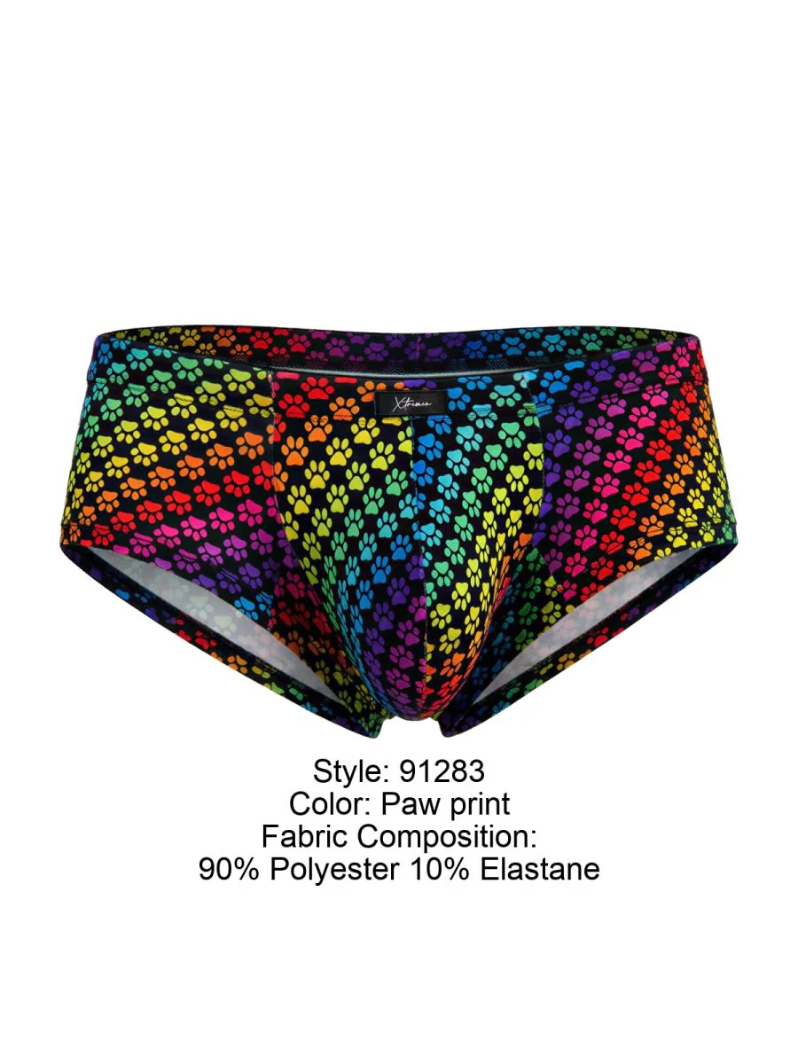 Xtremen 91283 Rainbow Printed Microfiber Briefs Color Paw print - Image 8